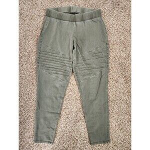 TORRID Gray High Rise Twill Long Ankle Leggings Elastic Waist Women’s Size 1